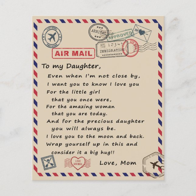 To My Daughter Gift, Love Letter Daughter And Mom Flyer (Front)