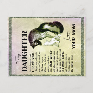 To My Daughter Gift, Love Letter Daughter And Mum Announcement Postcard