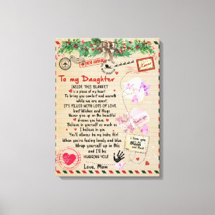 To My Daughter Gift, Love Letter Daughter And Mum Canvas Print