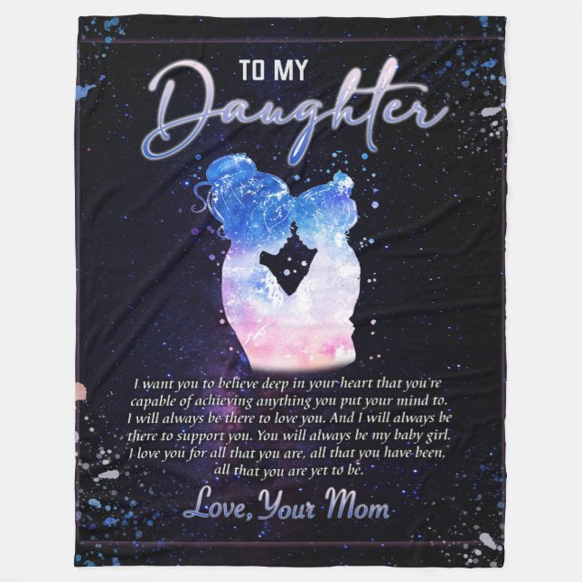 To My Daughter Gift, Love Letter Daughter And Mum Fleece Blanket (Front)