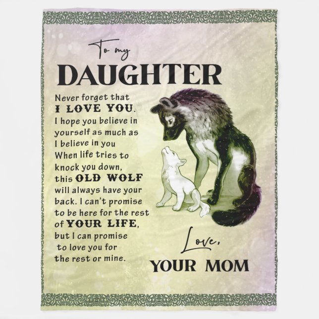 To My Daughter Gift, Love Letter Daughter And Mum Fleece Blanket (Front)
