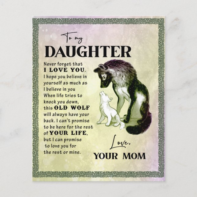 To My Daughter Gift, Love Letter Daughter And Mum Flyer (Front)