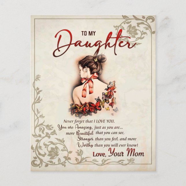 To My Daughter Gift, Love Letter Daughter And Mum Flyer (Front)