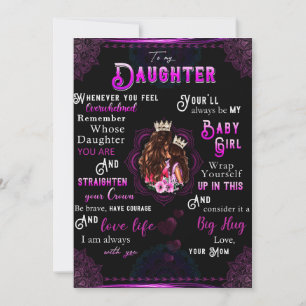 To My Daughter Gift, Love Letter Daughter And Mum Holiday Card