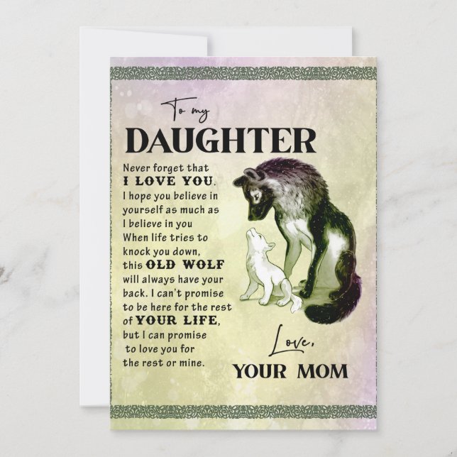 To My Daughter Gift, Love Letter Daughter And Mum Holiday Card (Front)