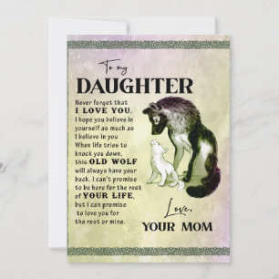 To My Daughter Gift, Love Letter Daughter And Mum Holiday Card