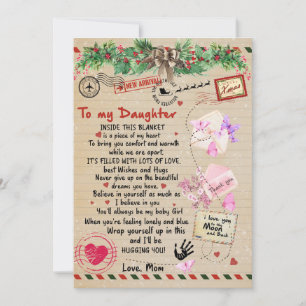 To My Daughter Gift, Love Letter Daughter And Mum Holiday Card