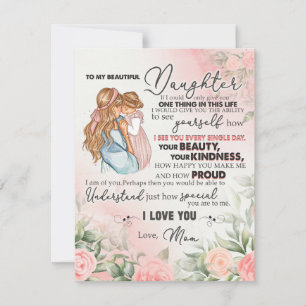 To My Daughter Gift, Love Letter Daughter And Mum Invitation