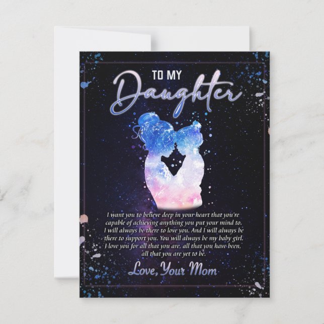 To My Daughter Gift, Love Letter Daughter And Mum Invitation (Front)