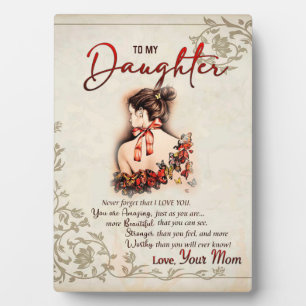 To My Daughter Gift, Love Letter Daughter And Mum Plaque