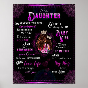 To My Daughter Gift, Love Letter Daughter And Mum Poster