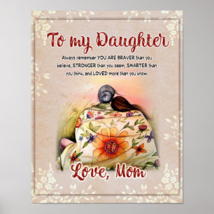 To My Daughter Gift, Love Letter Daughter And Mum Poster