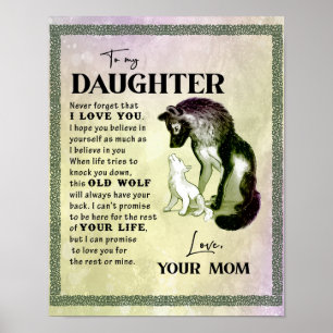 To My Daughter Gift, Love Letter Daughter And Mum Poster