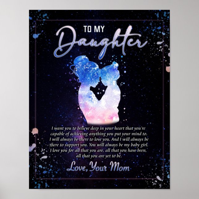 To My Daughter Gift, Love Letter Daughter And Mum Poster (Front)