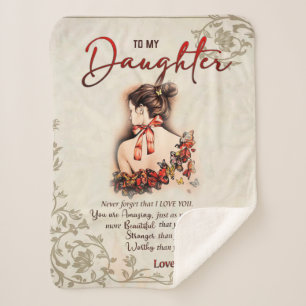 To My Daughter Gift, Love Letter Daughter And Mum Sherpa Blanket