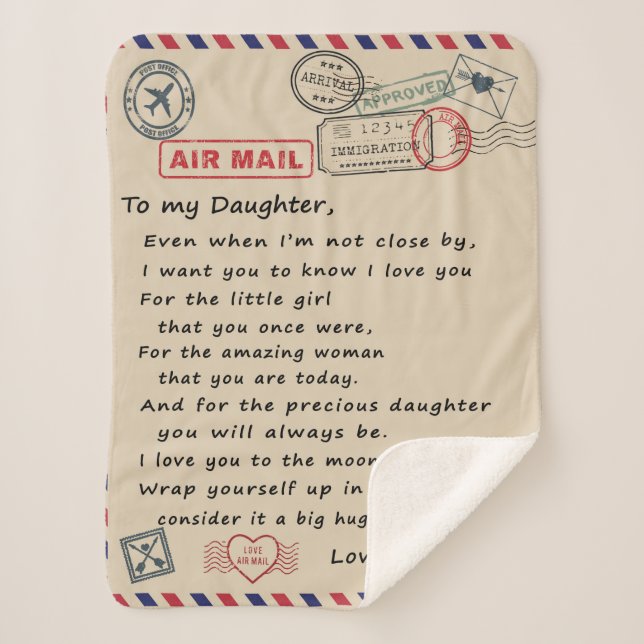 To My Daughter Gift, Love Letter Daughter And Mum Sherpa Blanket (Front)
