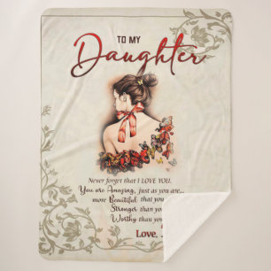 To My Daughter Gift, Love Letter Daughter And Mum Sherpa Blanket