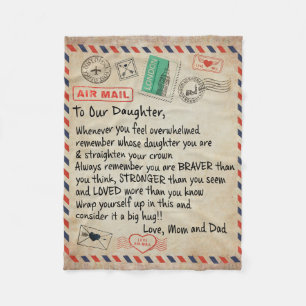 To My Daughter Gift, Love Letter To Our Daughter Fleece Blanket