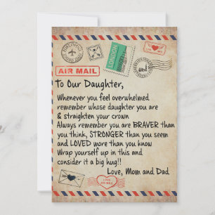 To My Daughter Gift, Love Letter To Our Daughter Holiday Card