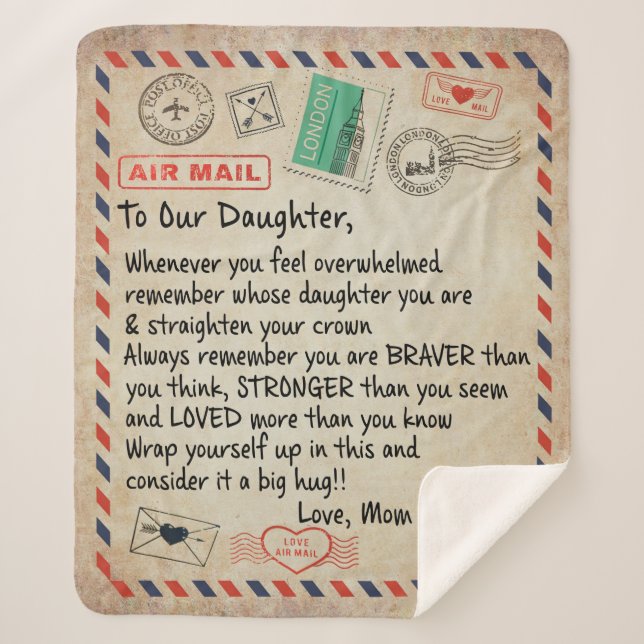 To My Daughter Gift, Love Letter To Our Daughter Sherpa Blanket (Front)
