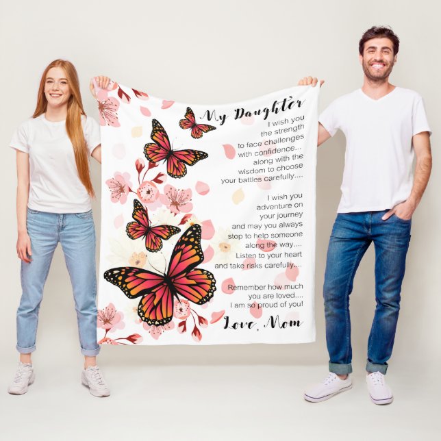 To My Daughter I Wish The Strength Fleece Blanket (In Situ)