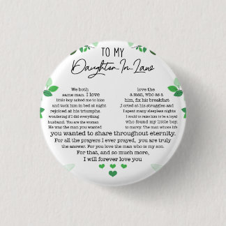 To my daughter in law 3 cm round badge