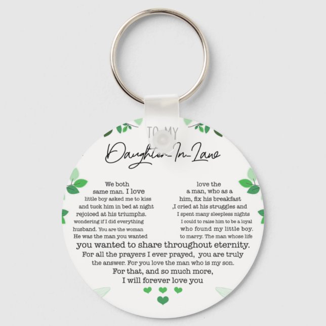 To my daughter in law key ring (Front)