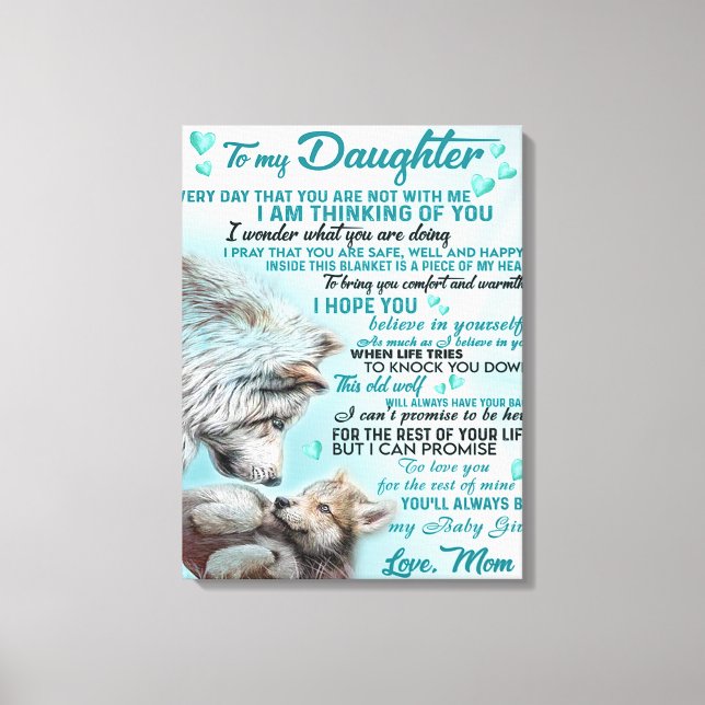 To My Daughter Lion Family Gift, Daughter Birthday Canvas Print (Front)