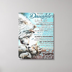 To My Daughter Lion Family Gift, Daughter Birthday Canvas Print