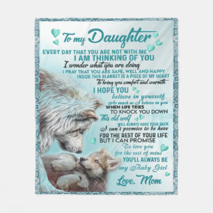 To My Daughter Lion Family Gift, Daughter Birthday Fleece Blanket