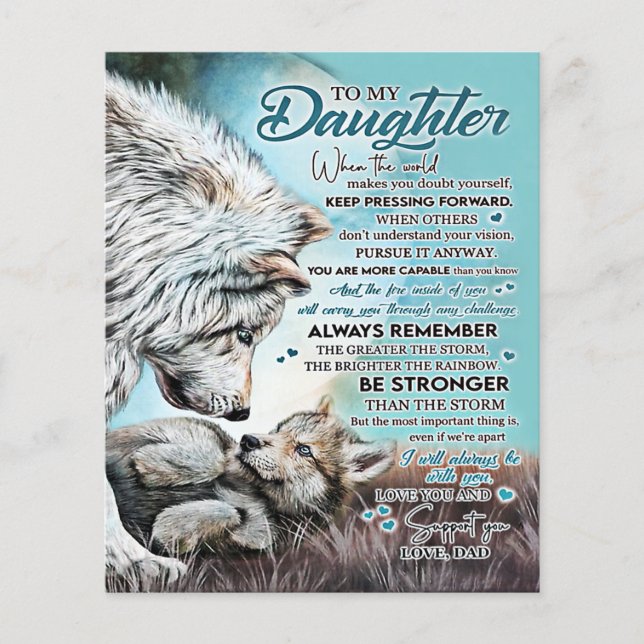 To My Daughter Lion Family Gift, Daughter Birthday Flyer (Front)