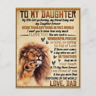 To My Daughter Lion Family Gift, Daughter Birthday Flyer