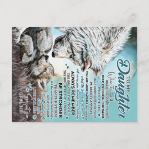 To My Daughter Lion Family Gift, Daughter Birthday Postcard