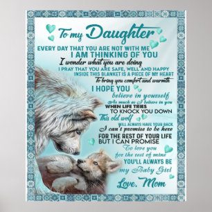 To My Daughter Lion Family Gift, Daughter Birthday Poster