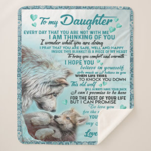To My Daughter Lion Family Gift, Daughter Birthday Sherpa Blanket