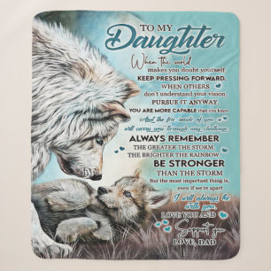 To My Daughter Lion Family Gift, Daughter Birthday Sherpa Blanket