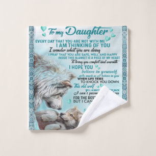 To My Daughter Lion Family Gift, Daughter Birthday Wash Cloth
