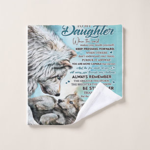 To My Daughter Lion Family Gift, Daughter Birthday Wash Cloth
