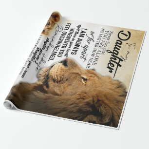 To My Daughter Lion Family Gift, Daughter Birthday Wrapping Paper