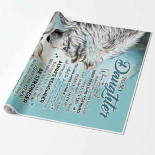 To My Daughter Lion Family Gift, Daughter Birthday Wrapping Paper