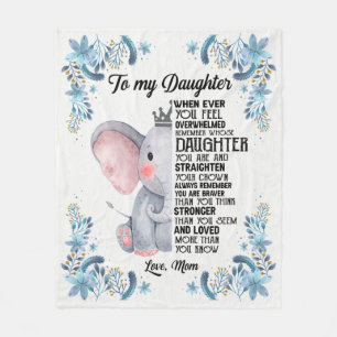 To My Daughter- Love, Mum Fleece Blanket