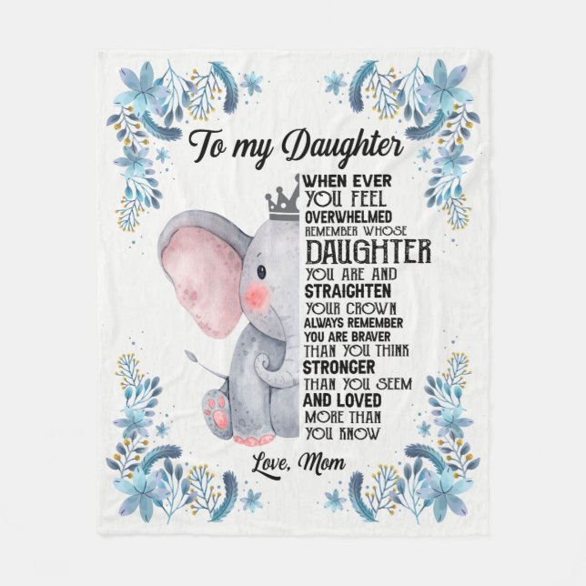 To My Daughter- Love, Mum Fleece Blanket (Front)