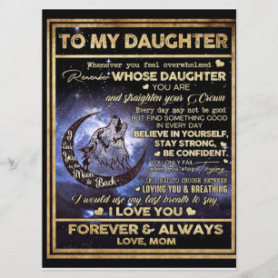 To My Daughter Wolf Birthday Gift, Funny Gift Menu