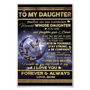 To My Daughter Wolf Birthday Gift, Funny Gift Photo Print
