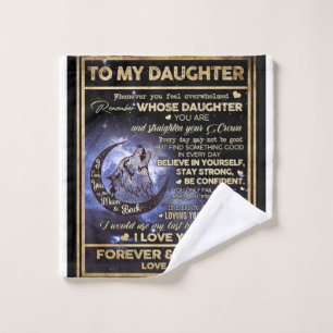To My Daughter Wolf Birthday Gift, Funny Gift Wash Cloth
