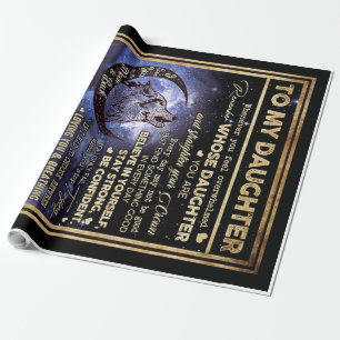 To My Daughter Wolf Birthday Gift, Funny Gift Wrapping Paper