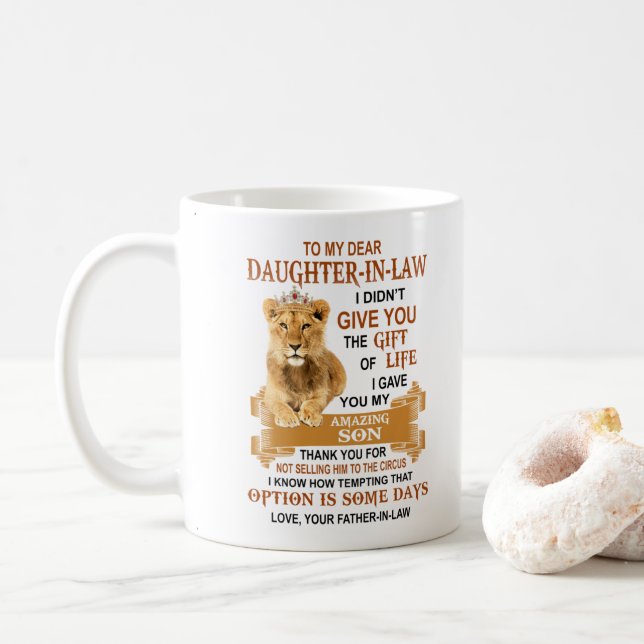 To my dear daughter-in-law coffee mug (With Donut)