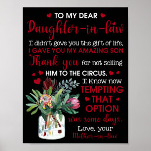 To My Dear Daughter In Law Poster