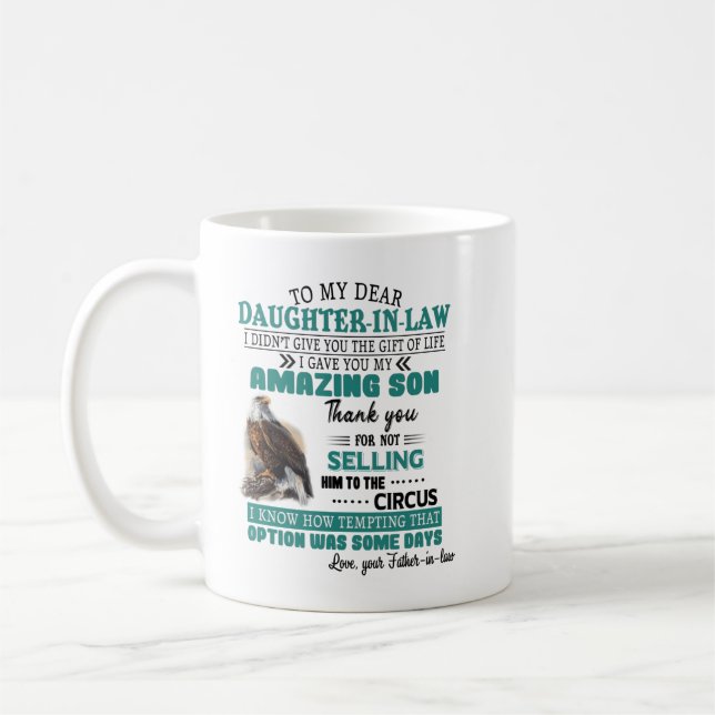 To my dear daughter in law shirt coffee mug (Left)