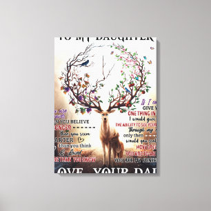To My Deer Daughter Gift, Daughter Birthday Gift Canvas Print